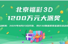 北京福彩“3D”游戏1200万元大派奖及营销活动即将落幕！